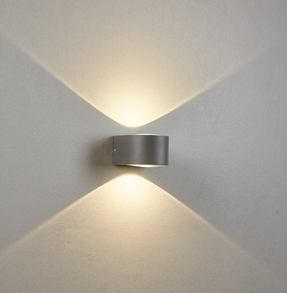 Sieninis šviestuvas 11W LED sieninis fasado šviestuvas MAVENNA, tamsiai pilkas, 3000K, IP54, šviečia į viršų ir į apačią, 4334600
