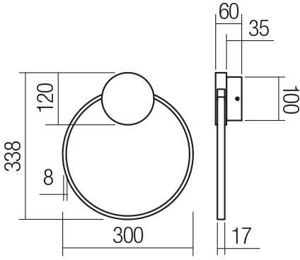11W LED sieninis šviestuvas ATOM, juodos/žalvario sp., 3000K