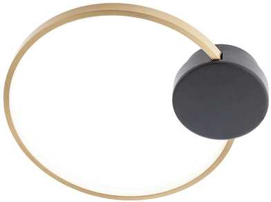 11W LED sieninis šviestuvas ATOM, juodos/žalvario sp., 3000K