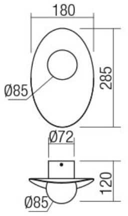 11W LED sieninis šviestuvas CODY, juodas, 3000K, 01-3288