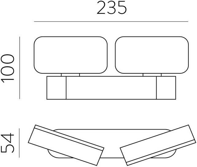11W LED sieninis šviestuvas KANSAS, juodas, 3000K, dimeriuojamas, IP54, A2025200NDT
