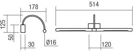 11W LED sieninis šviestuvas KENDO, juodas, 3000K, 01-3467