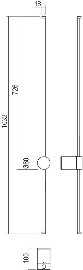 11W LED sieninis šviestuvas TABOO, baltas, 3000K