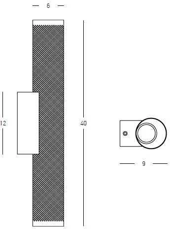 11W LED sieninis šviestuvas, žalvario/juodos sp., 3000K, 23041