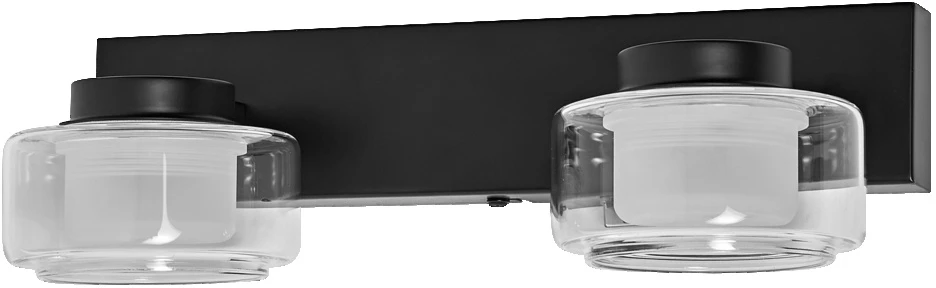 Sieninis šviestuvas 11W LED sieninis vonios šviestuvas ORBIS FLAME, juodas, 3000/4000K, IP44