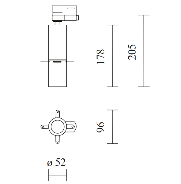 11W LED šviestuvas EYLE į magnetines sistemas INSIGHT, juodas, 3000K