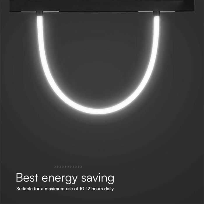 V-tac 11W LED šviestuvas į magnetinius bėgelius, 48V, juodas, 3000K
