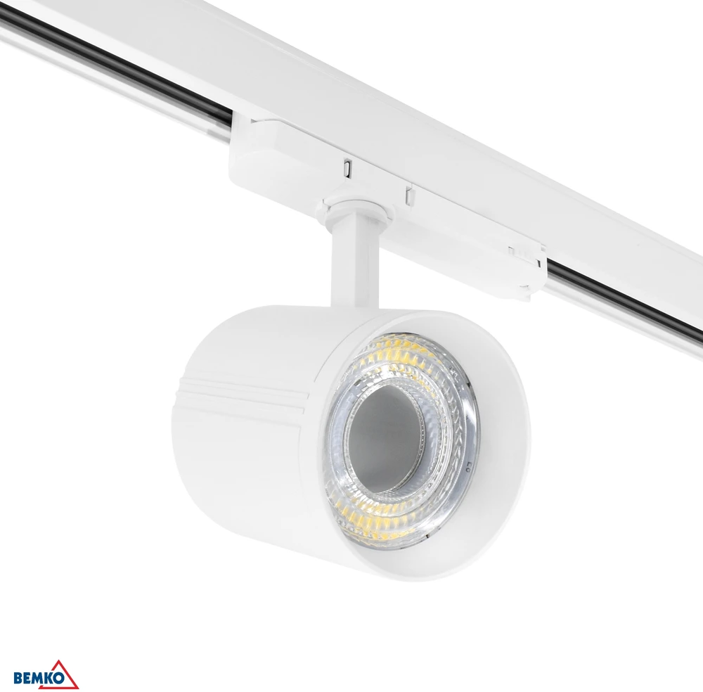 Bemko 12-40W LED akcentinis šviestuvas į 3 fazių bėgelį VASKO, baltas, 3000K