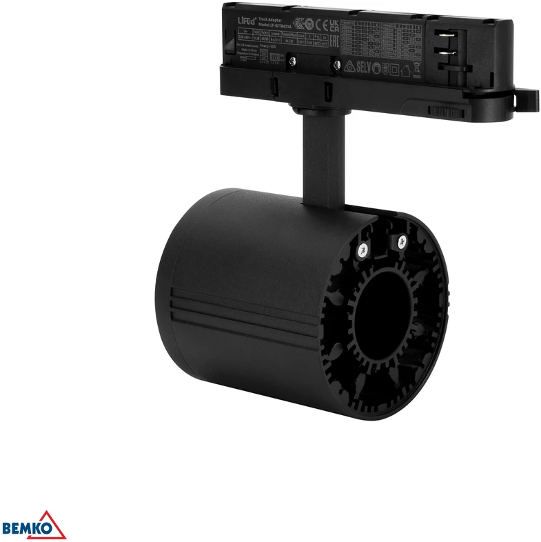 Bemko 12-40W LED akcentinis šviestuvas į 3 fazių bėgelį VASKO, juodas, 3000K