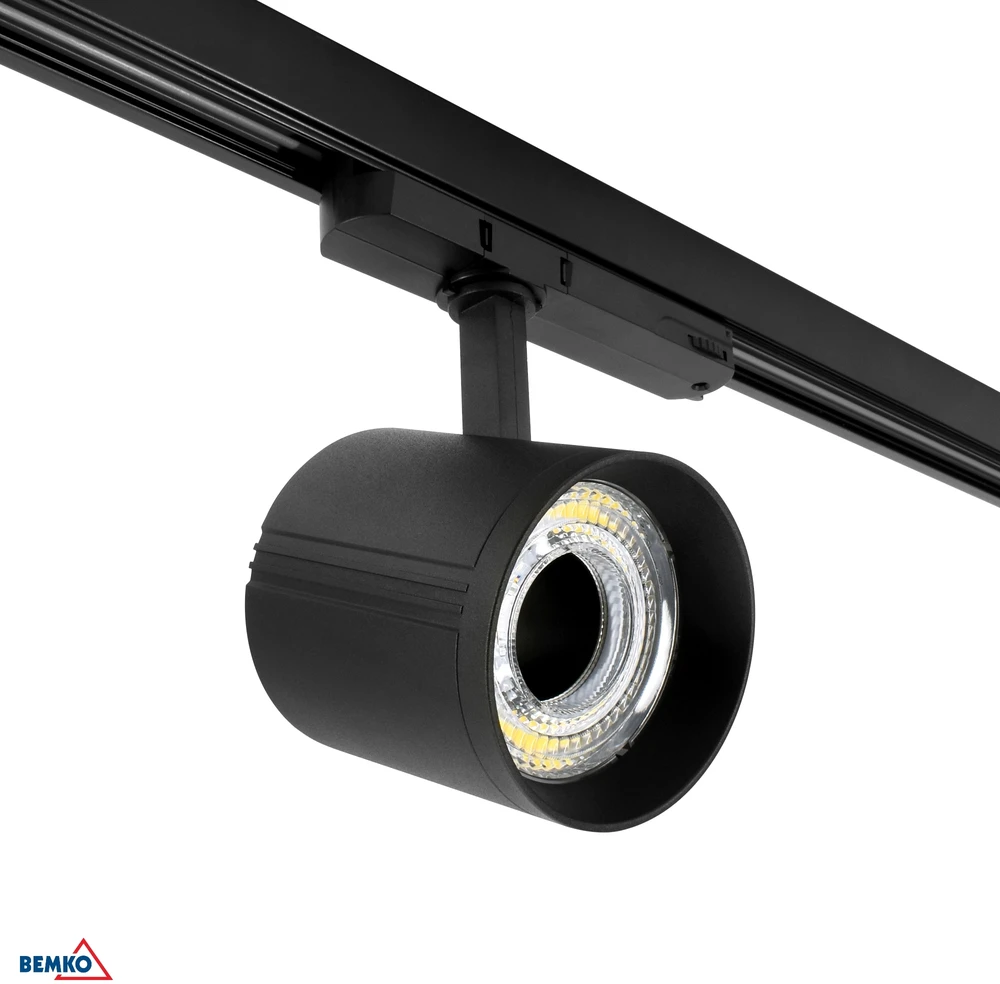 Bemko 12-40W LED akcentinis šviestuvas į 3 fazių bėgelį VASKO, juodas, 4000K