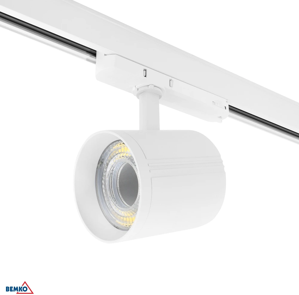 Bemko 12-40W LED akcentinis šviestuvas į 3 fazių bėgelį VASKO, baltas, 4000K