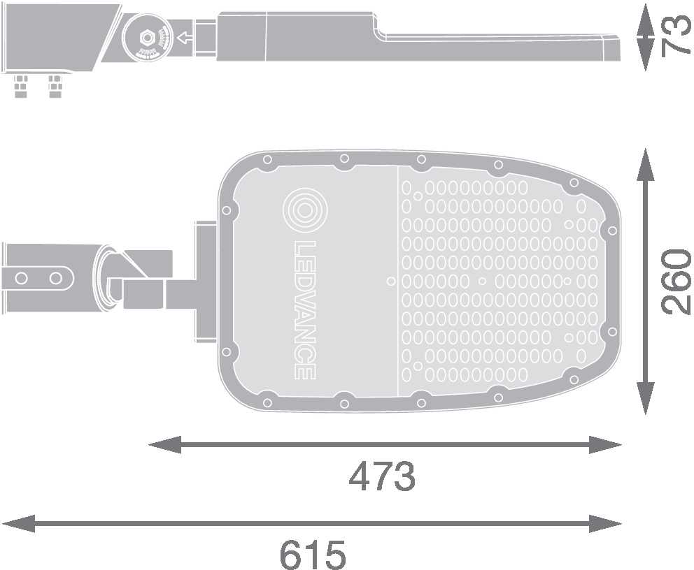 Ledvance 120W LED gatvės šviestuvas, pilkas, 2700K