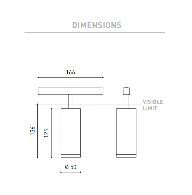 12,6W šviestuvas į magnetines sistemas FIT 50 48V, 2700K, juodas