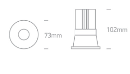 12W COB LED įleidžiamas šviestuvas, juodu korpusu, 3000K, 10112K/B/W