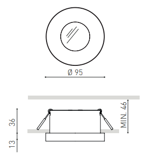 12W įleidžiamas LED šviestuvas PUCK L, juodas 3000K