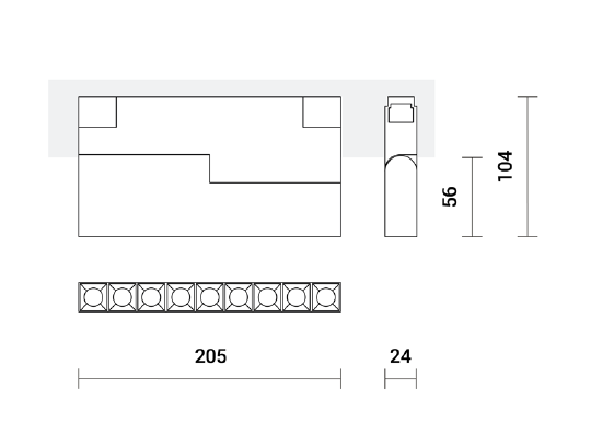 12W INSIGHT DARK LIGHT FLEXX šviestuvas į magnetines sistemas, 3000K, baltas