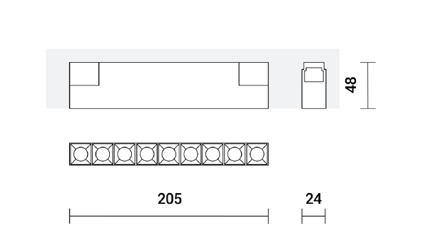 12W LED šviestuvas DARK LIGHT į magnetines sistemas INSIGHT, baltas, 3000K