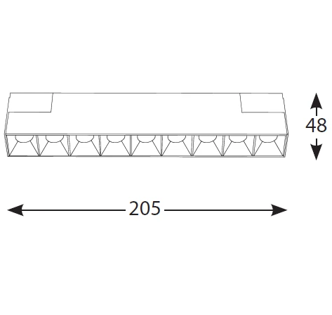 12W LED šviestuvas DARK LIGHT į magnetines sistemas INSIGHT, juodas, 3000K