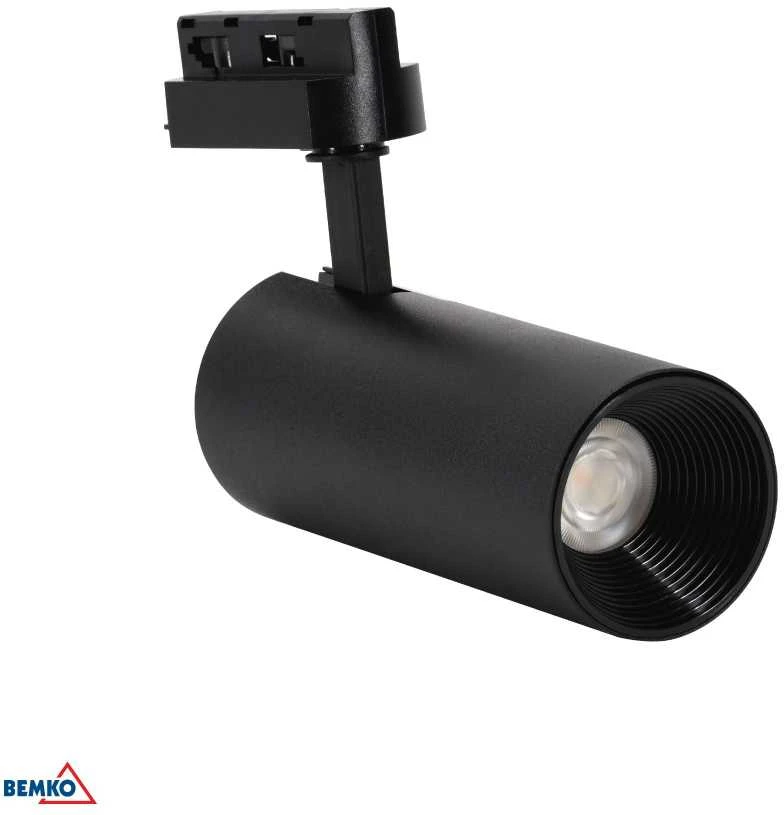 Bemko 12W LED akcentinis šviestuvas į 1 fazės bėgelį VERKO, juodas, 4000K
