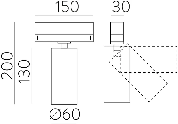12W LED akcentinis šviestuvas į 3 fazių bėgelį PIPE, baltas, 4000K, T3986110B