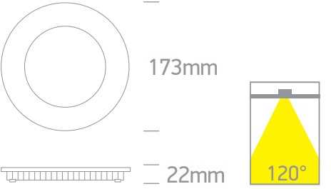 12W LED įleidžiama panelė, balta, 3000/4000/5700K, 10112FA/W/V