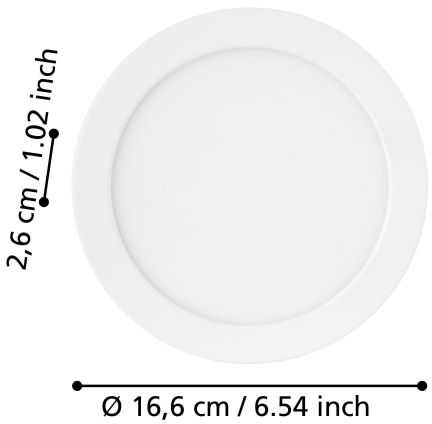 12W LED įleidžiama panelė FUEVA 5, balta, 3000K, dimeriuojama
