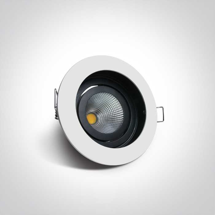 12W LED įleidžiamas pakreipiamas šviestuvas, baltas, 3000K, 11112E/W/W