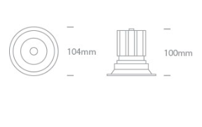 12W LED įleidžiamas pakreipiamas šviestuvas, baltas, 3000K, 11112TA/W/W