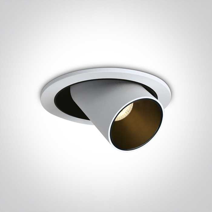 12W LED įleidžiamas, pakreipiamas šviestuvas, baltas, 3000/3500/4000K, 11112B/W/V