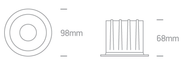 12W LED įleidžiamas šviestuvas, baltas, 3000/3500/4000K, 10112Z/W/V