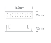 12W LED įleidžiamas šviestuvas, baltas, 3000K, 50012H/W/W