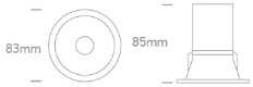 12W LED įleidžiamas šviestuvas, baltas, 3000/4000/5000K, 50°, 10112D/W/V