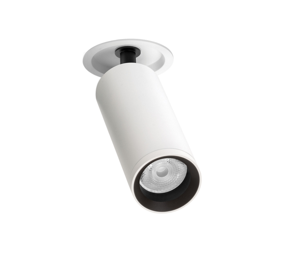 12W LED įleidžiamas šviestuvas FIT 50, baltu korpusu, 3000K, 28º