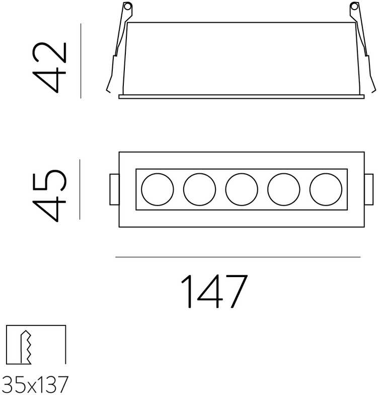 12W LED įleidžiamas šviestuvas INVISIBLE, baltas, 3000K, dimeriuojamas, E3980000BDP
