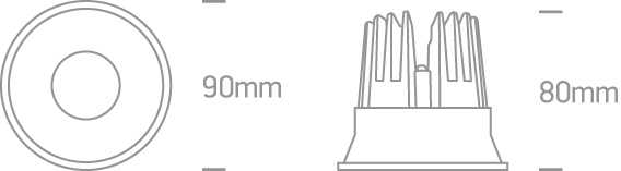 12W LED įleidžiamas šviestuvas, juodas, 3000K, 10112TD/B/W