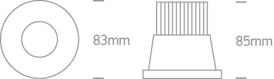 12W LED įleidžiamas šviestuvas, juodas, 3000K, 10112P/B/W