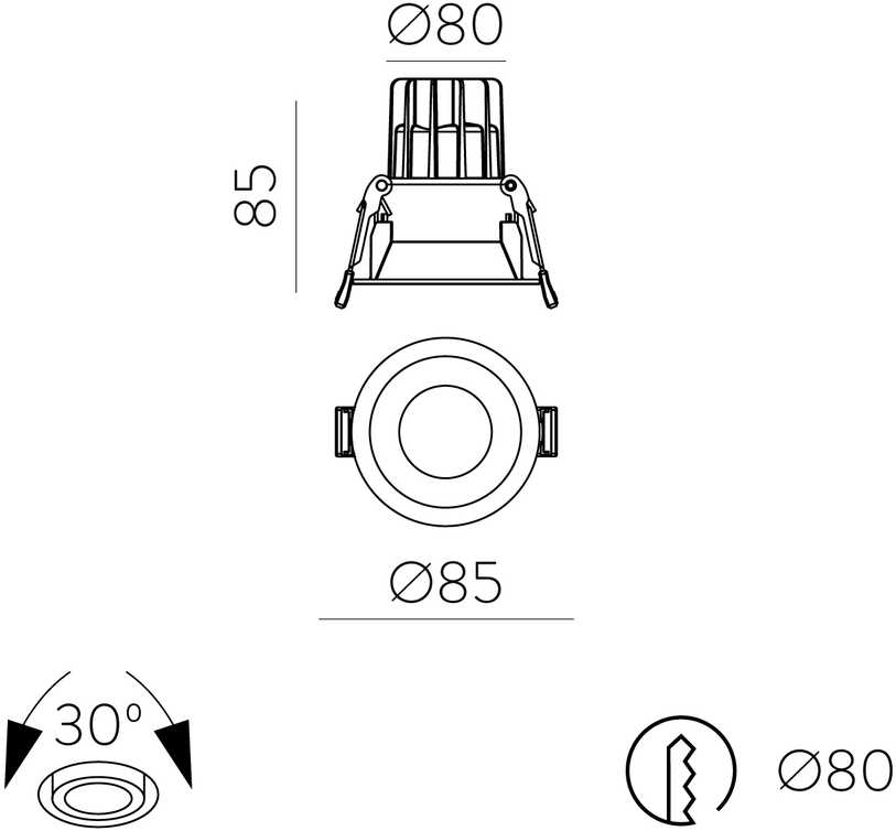 12W LED įleidžiamas šviestuvas MOVE, juodas, 3000/4000K, dimeriuojamas, IP44, E3984176NDP