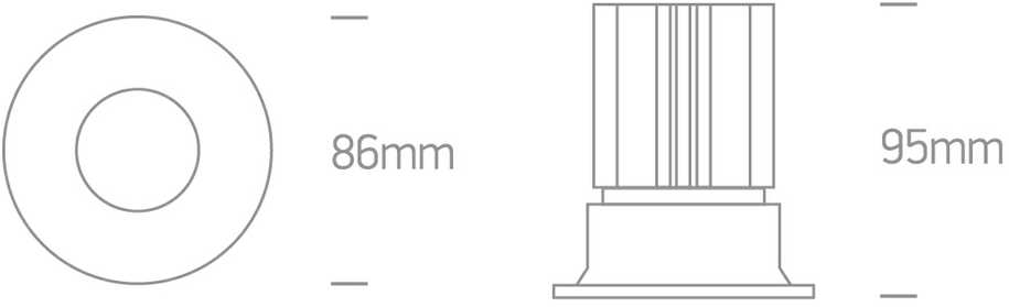 12W LED įleidžiamas vidaus/lauko šviestuvas, juodas, 3000K, dimeriuojamas, IP65, 10112C/B/W
