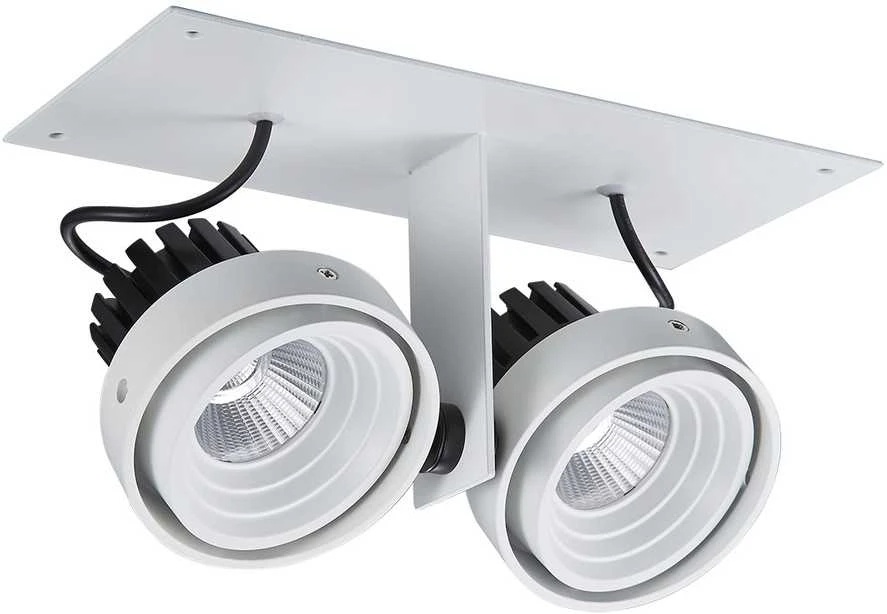 Lubinis šviestuvas Netlighting 12W LED įleidžiamo montavimo šviestuvas PATRIZIO DOUBLE, baltos/juodos sp., 3000K