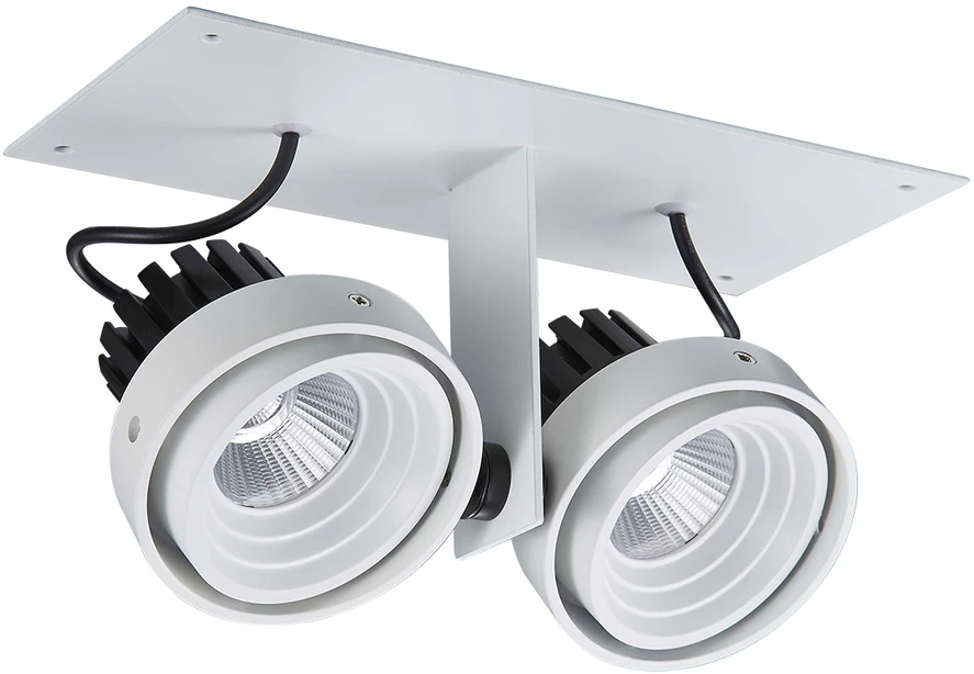 Lubinis šviestuvas 12W LED įleidžiamo montavimo šviestuvas PATRIZIO DOUBLE, baltos/juodos sp., 4000K