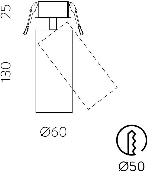 12W LED įleidžiamo montavimo šviestuvas PIPE, baltas, 3000K, E3986000B