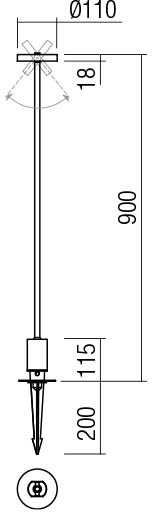 12W LED įsmeigiamas lauko šviestuvas ELFIC, tamsiai žalias, 3000K, IP54, 90466