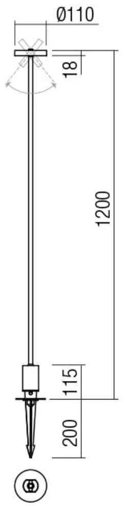 12W LED įsmeigiamas lauko šviestuvas ELFIC, rūdžių sp., 3000K, IP54, 90468