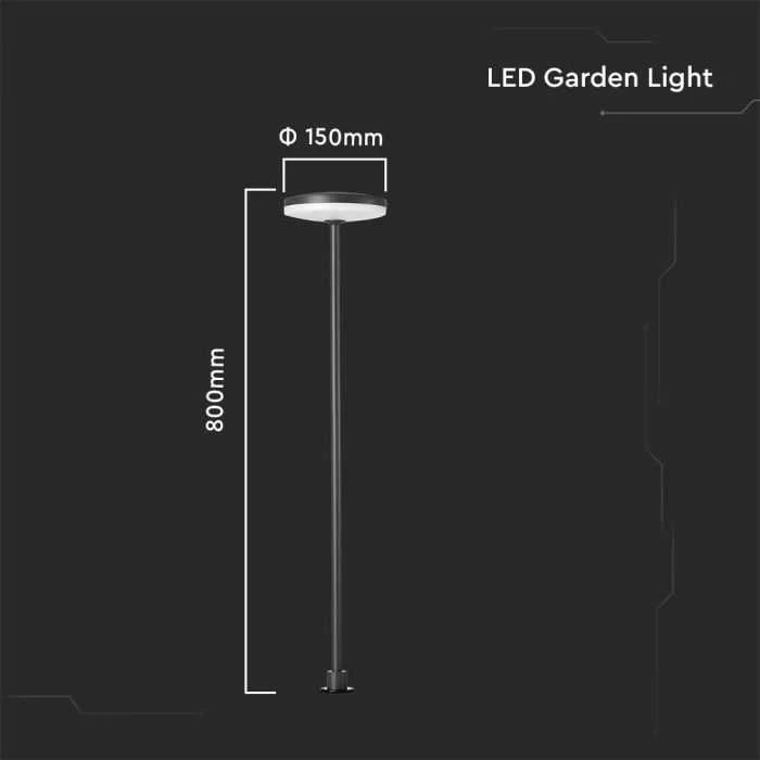 V-tac 12W LED įsmeigiamas/pastatomas lauko šviestuvas, antracito sp., 3000K