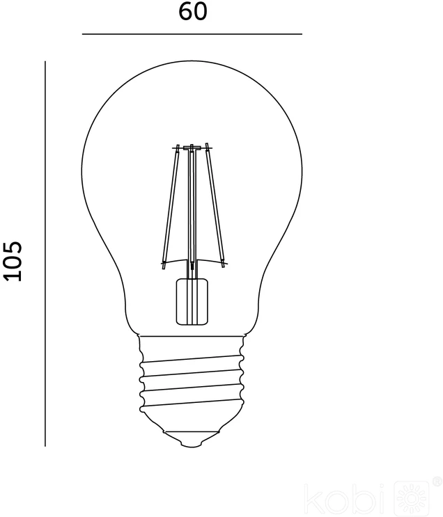 12W LED lemputė FGS, E27, skaidri, 4000K, 360°