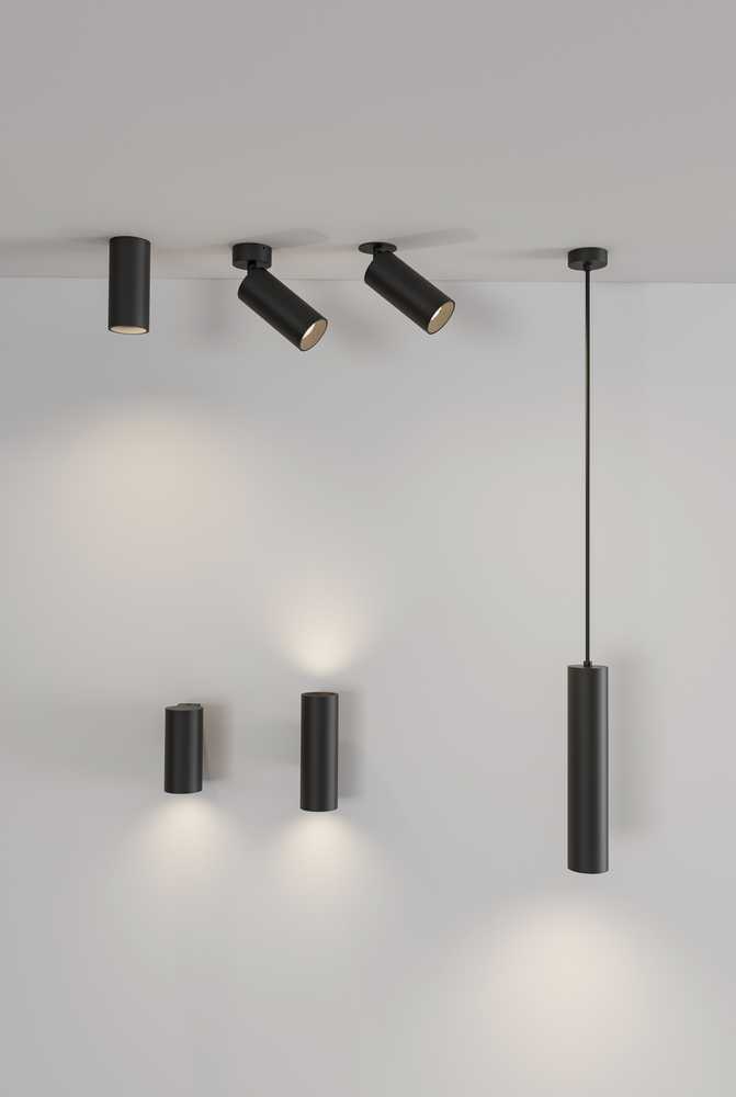 12W LED linijinės sistemos PIPE šviestuvas, juodas, 3000K, F3986000N