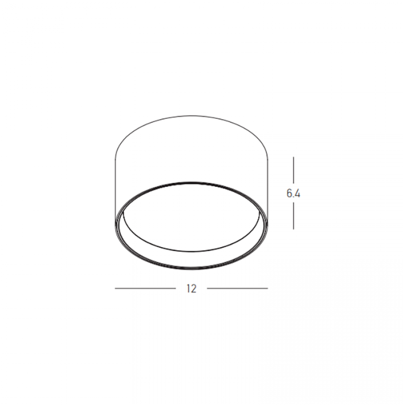 12W LED lubinis šviestuvas, juodas, 2700/3200/4000K, DALI, IP44, 25216