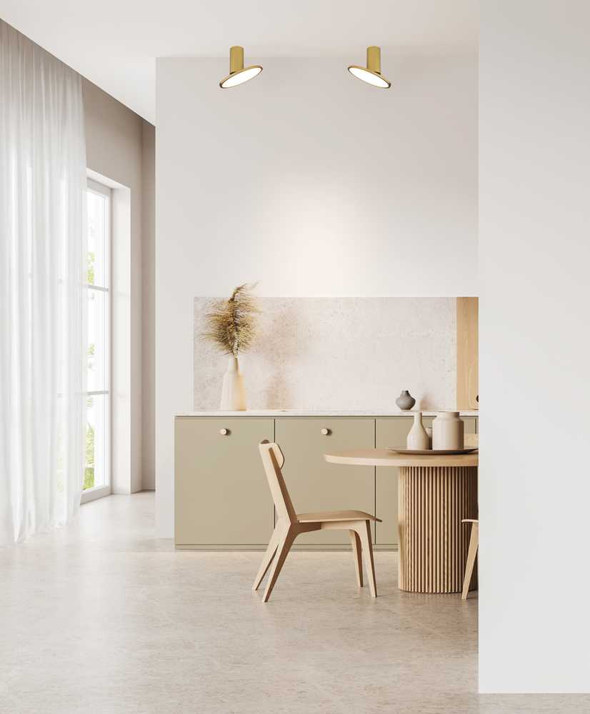 12W LED lubinis šviestuvas, matinės aukso sp., 3000K, 25305