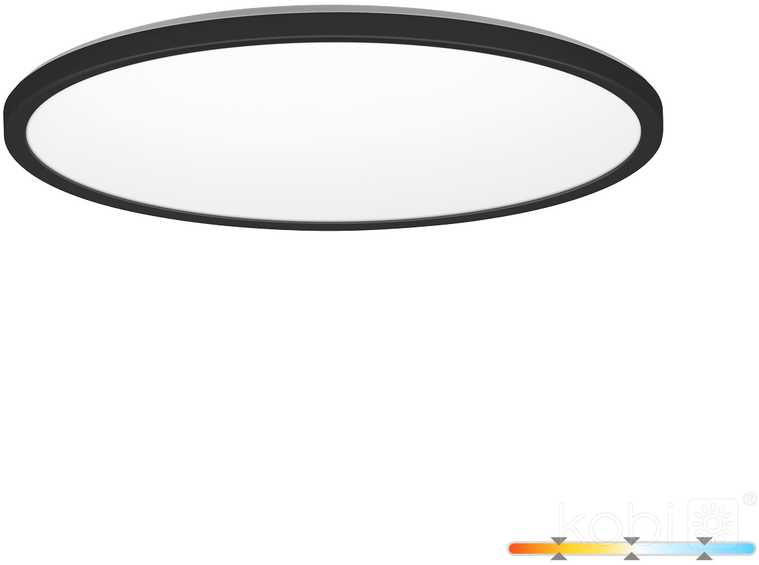 12W LED lubinis šviestuvas NIVERA CIRCLE, juodas, 3000/4000/6000K, IP54