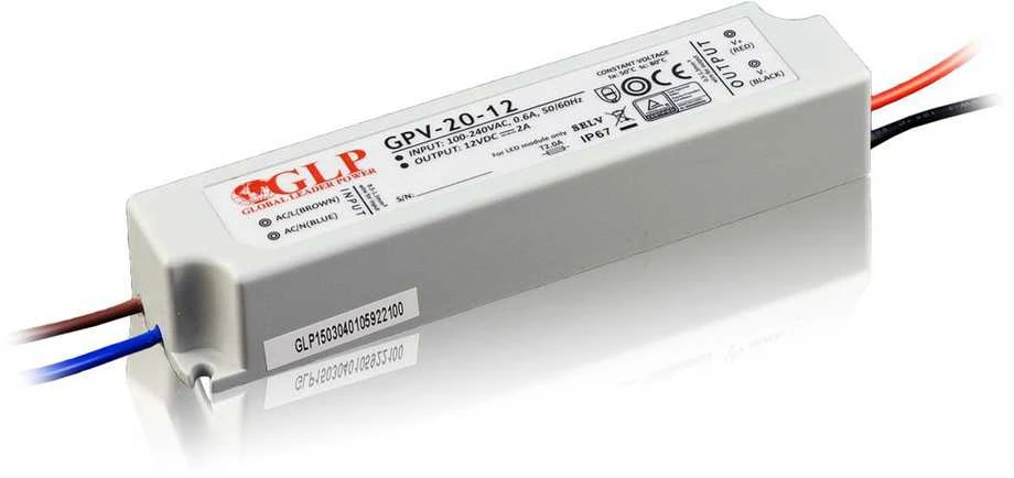 12W LED Maitinimo šaltinis GLP 12V IP67